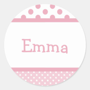 Redondo Adesivo de pontos rosa