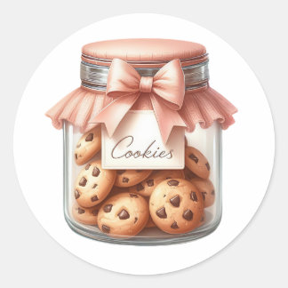 Redondo Adesivo de Pote de Biscoitos em Aquarela – Inverno