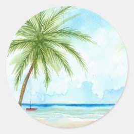 Redondo Adesivo de praia tropical