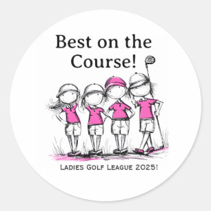 Redondo Adesivo de Prêmio da Liga de Golfe Feminino Person