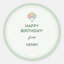 Adesivo de Presente "Feliz Aniversário De" Nome