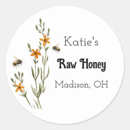 Redondo Adesivo de produto de mel caseiro