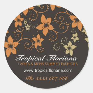 Redondo Adesivo de promoção comercial de moda tropical