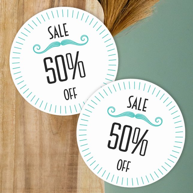 Redondo Adesivo de promoção de loja de turquesas exclusivo (Criador carregado)