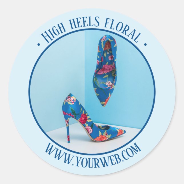 Redondo Adesivo de promoção de produto de foto (Frente)