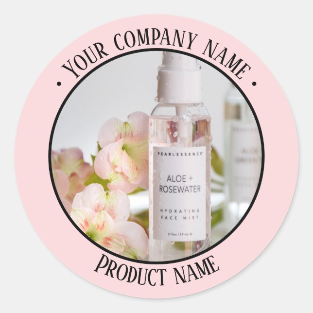 Redondo Adesivo de promoção de produto de foto (Frente)