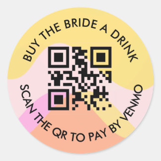 Redondo Adesivo de QR/Venmo para Despedida de Solteira Div