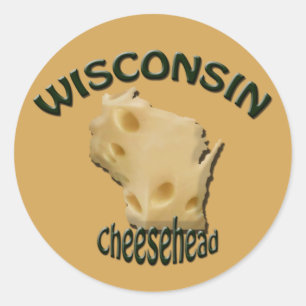 Redondo Adesivo de queijo Cheesehead de Wisconsin