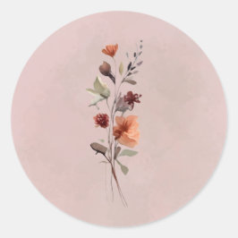 Redondo Adesivo de Ramo Floral Outonal Mal-humorado