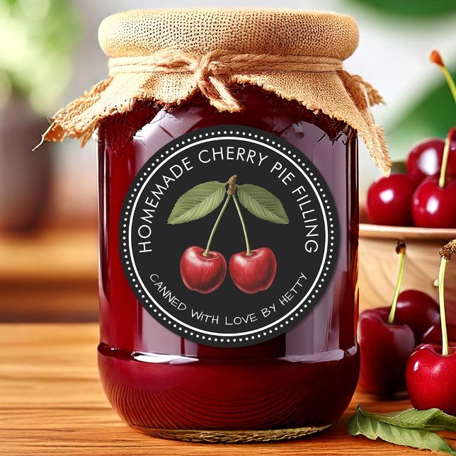 Redondo Adesivo de recheio de torta de cereja para receita (Criador carregado)