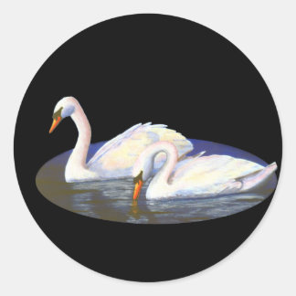 Redondo Adesivo de Reflexões de Cisne