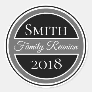 Redondo Adesivo de reunião de família Custom Black Gray Ba