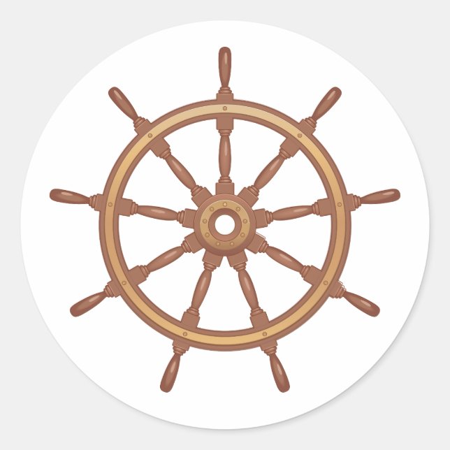Redondo Adesivo de Roda de Navios Náuticos  (Frente)