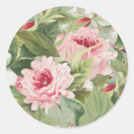 Redondo Adesivo de rosa floral elegante
