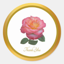 Adesivo de Rosa Rosa Obrigado