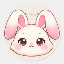 Adesivo de Rosto de Coelho Kawaii Fofo