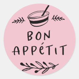Redondo Adesivo de rótulo Bon Appétit para Pote / Tempero