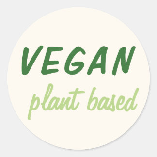Redondo Adesivo de rótulo de comida vegana à base de plant