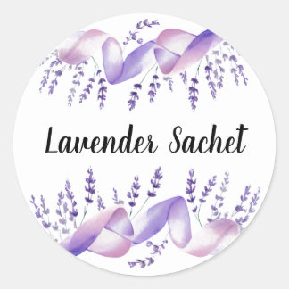 Redondo Adesivo de Sachê de Lavanda Ramalhetes de Lavanda