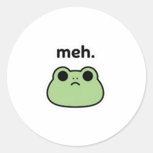 Redondo Adesivo de Sapo Meh Cute Sapo Entediado Meme Minim