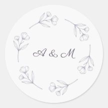 Adesivo de Selagem de Casamento com Arte de Linha