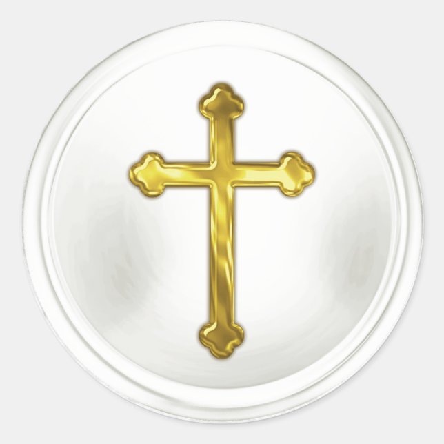 Redondo Adesivo de Selagem de Envelope Branco com Cruz Dou (Frente)