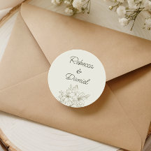 Adesivo de Selagem de Envelope de Noiva Floral Rom