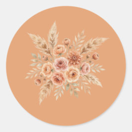 Redondo Adesivo de Selagem Floral Terracotta Bloom