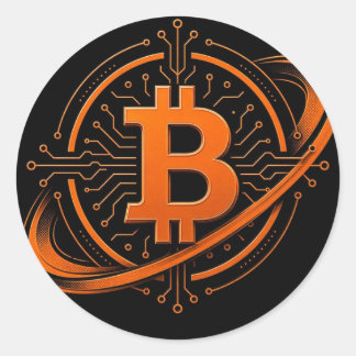 Redondo Adesivo de Selante de Circuito Orbital Bitcoin