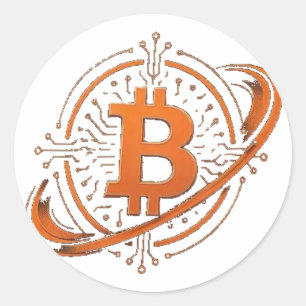 Redondo Adesivo de Selante de Circuito Orbital Bitcoin