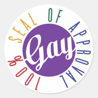 Redondo Adesivo de Selo de Aprovação Gay