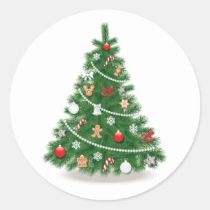 Redondo ADesivo de selo de envelope: ÁRVORE DE NATAL