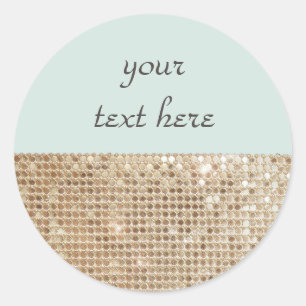 Redondo Adesivo de Shimmering Dourado Personalizável