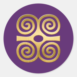 Redondo Adesivo de Símbolo Adinkra Africano (Força)
