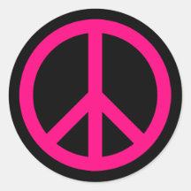 Adesivo de Símbolo da Paz Rosa