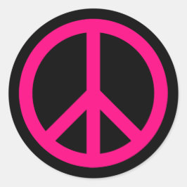 Redondo Adesivo de Símbolo da Paz Rosa