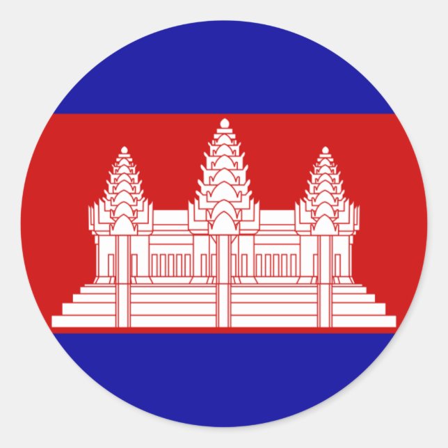 Redondo Adesivo de Sinalizador do Camboja (Frente)