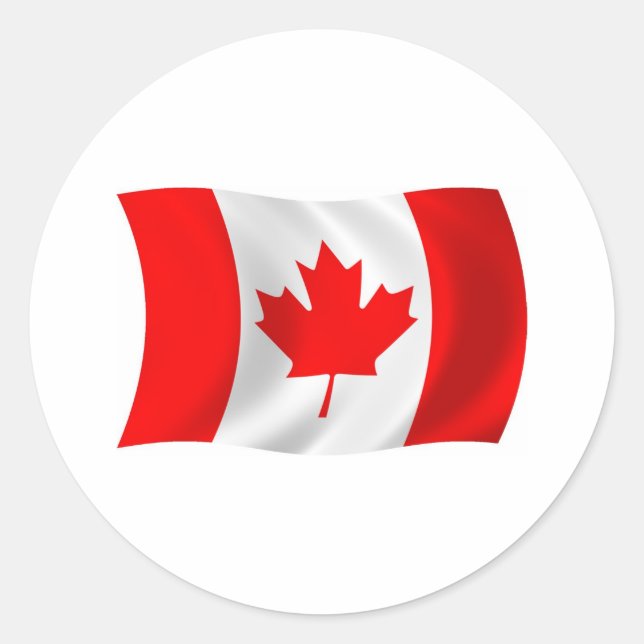 Redondo Adesivo de sinalizador do Canadá (Frente)