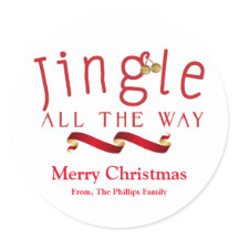 Adesivo de sino de Natal JINGLE ALL THE WAY