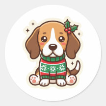 Adesivo de Suéter de Natal de Beagle