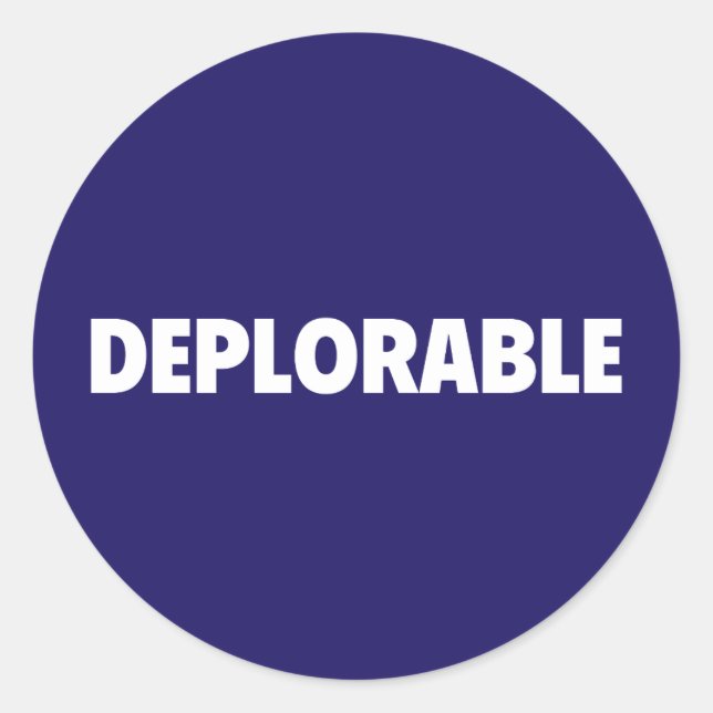 Redondo Adesivo de suporte de trunfo deplorável (Frente)