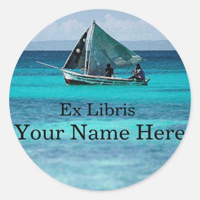 Redondo Adesivo de talhante do pescador (Frente)