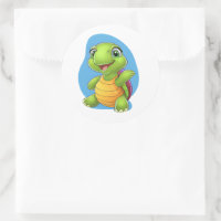 Adesivo de tartaruga adorável - Design de desenho
