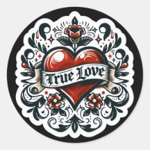 Adesivo de Tatuagem Coração de Amor Verdadeiro Cas