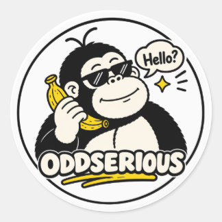 Redondo Adesivo de Telefone de Banana de Gorila Engraçado