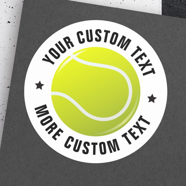 Redondo adesivo de tênis com texto personalizado (Tennis ball sticker with custom text)