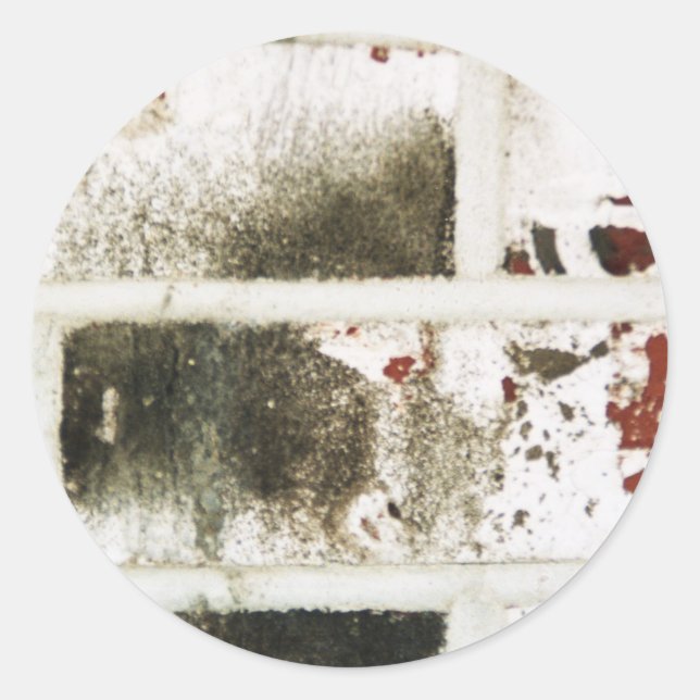 Redondo adesivo de tijolos brancos (Frente)