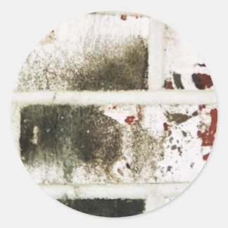 Redondo adesivo de tijolos brancos