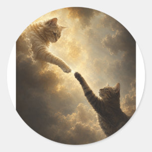 Redondo Adesivo de Toque Próximo Sagrado Entre Gatos