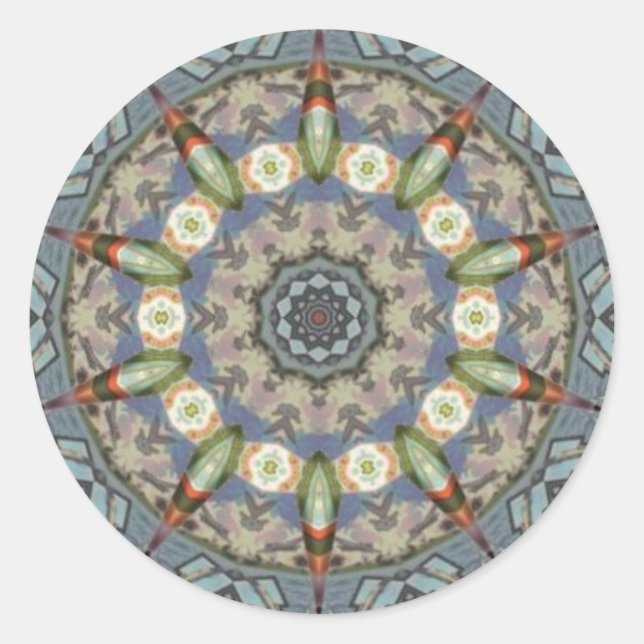 Redondo adesivo de torpedo mandala (Frente)